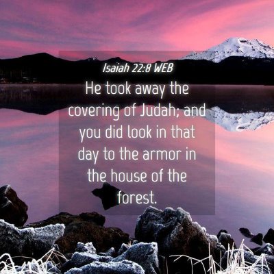 Picture 04 - Isaiah 22:8 WEB - He took away the covering of Judah; and you did - Bible Verse Picture