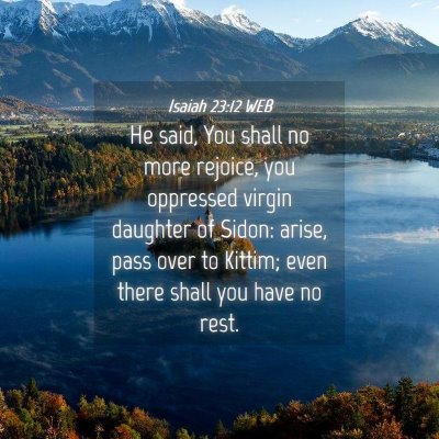 Picture 04 - Isaiah 23:12 WEB - He said, You shall no more rejoice, you oppressed - Bible Verse Picture