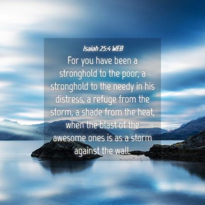 Picture 04 - Isaiah 25:4 WEB - For you have been a stronghold to the poor, a - Bible Verse Picture