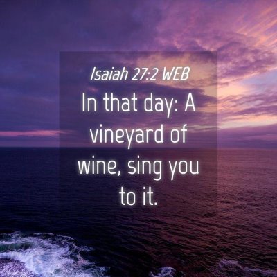 Picture 04 - Isaiah 27:2 WEB - In that day: A vineyard of wine, sing you to - Bible Verse Picture