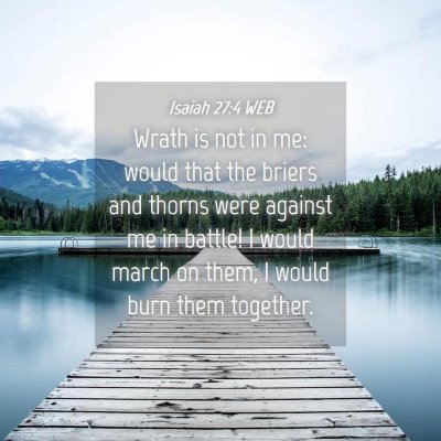 Picture 04 - Isaiah 27:4 WEB - Wrath is not in me: would that the briers and - Bible Verse Picture