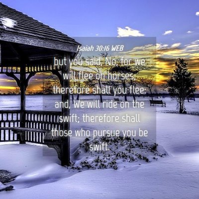 Picture 04 - Isaiah 30:16 WEB - but you said, No, for we will flee on horses; - Bible Verse Picture