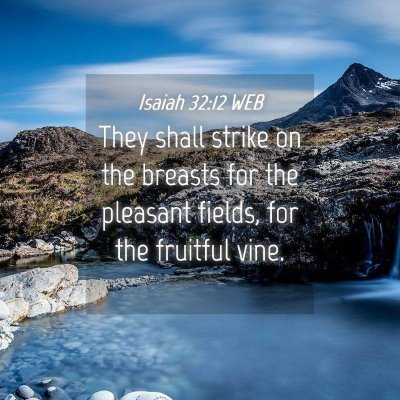 Picture 04 - Isaiah 32:12 WEB - They shall strike on the breasts for the pleasant - Bible Verse Picture