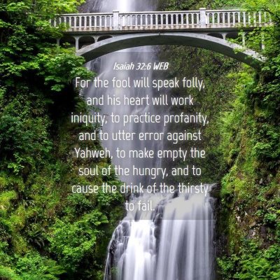 Picture 04 - Isaiah 32:6 WEB - For the fool will speak folly, and his heart will - Bible Verse Picture
