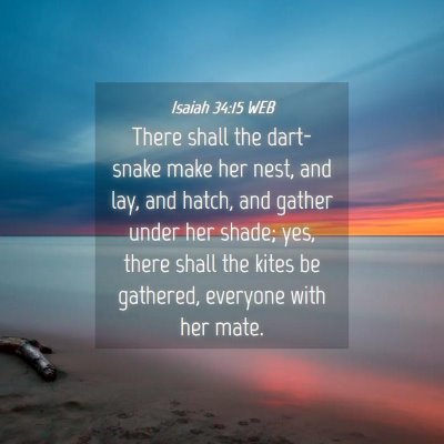 Picture 04 - Isaiah 34:15 WEB - There shall the dart-snake make her nest, and - Bible Verse Picture