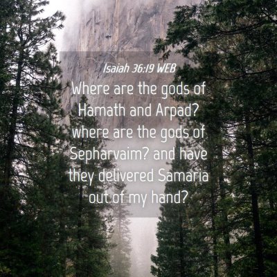 Picture 04 - Isaiah 36:19 WEB - Where are the gods of Hamath and Arpad? where are - Bible Verse Picture
