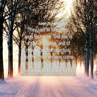 Picture 04 - Isaiah 37:3 WEB - They said to him, Thus says Hezekiah, This day is - Bible Verse Picture