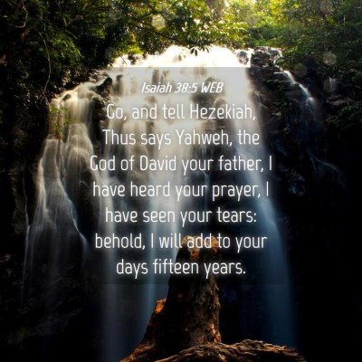 Picture 04 - Isaiah 38:5 WEB - Go, and tell Hezekiah, Thus says Yahweh, the God - Bible Verse Picture