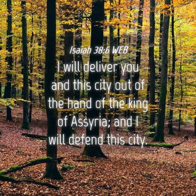 Picture 04 - Isaiah 38:6 WEB - I will deliver you and this city out of the hand - Bible Verse Picture