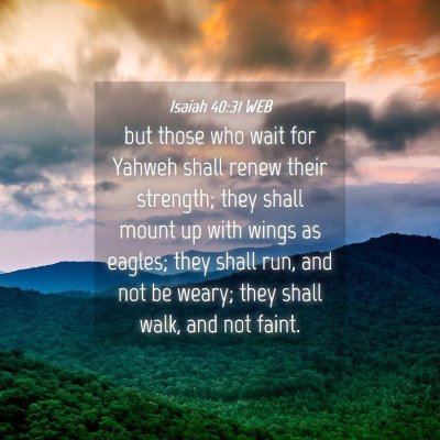 Picture 04 - Isaiah 40:31 WEB - but those who wait for Yahweh shall renew their - Bible Verse Picture
