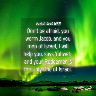 Picture 04 - Isaiah 41:14 WEB - Don't be afraid, you worm Jacob, and you men of - Bible Verse Picture