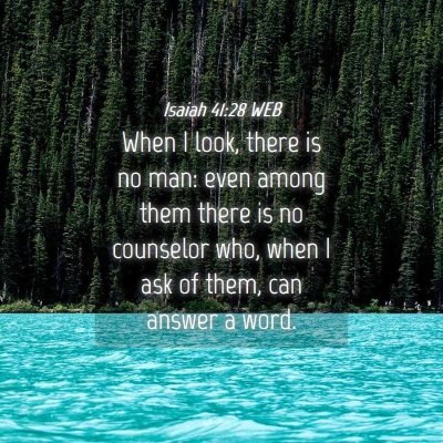Picture 04 - Isaiah 41:28 WEB - When I look, there is no man: even among them - Bible Verse Picture