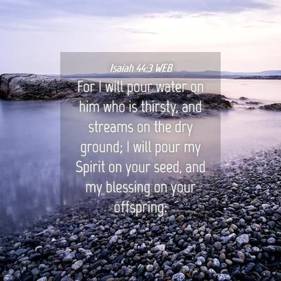 Picture 04 - Isaiah 44:3 WEB - For I will pour water on him who is thirsty, and - Bible Verse Picture