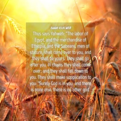 Picture 04 - Isaiah 45:14 WEB - Thus says Yahweh: 
