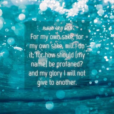Picture 04 - Isaiah 48:11 WEB - For my own sake, for my own sake, will I do it; - Bible Verse Picture