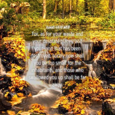Picture 04 - Isaiah 49:19 WEB - For, as for your waste and your desolate places, - Bible Verse Picture