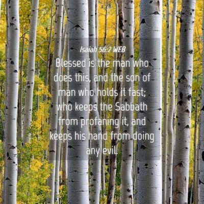 Picture 04 - Isaiah 56:2 WEB - Blessed is the man who does this, and the son of - Bible Verse Picture