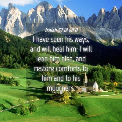 Picture 04 - Isaiah 57:18 WEB - I have seen his ways, and will heal him: I will - Bible Verse Picture