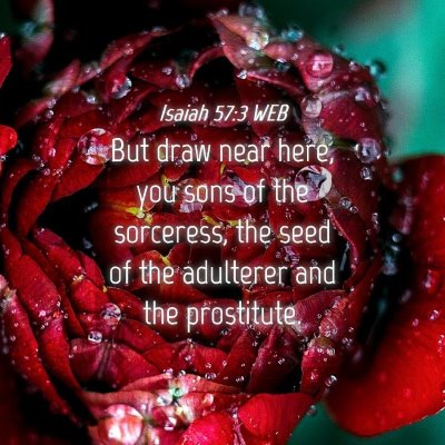 Picture 04 - Isaiah 57:3 WEB - But draw near here, you sons of the sorceress, - Bible Verse Picture