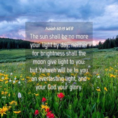 Picture 04 - Isaiah 60:19 WEB - The sun shall be no more your light by day; - Bible Verse Picture