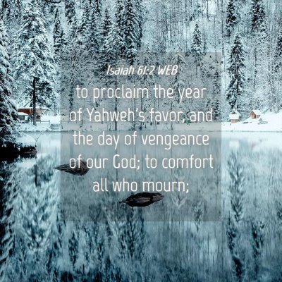 Picture 04 - Isaiah 61:2 WEB - to proclaim the year of Yahweh's favor, and the - Bible Verse Picture