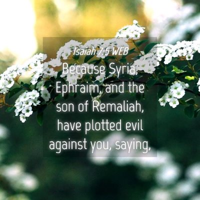 Picture 04 - Isaiah 7:5 WEB - Because Syria, Ephraim, and the son of Remaliah, - Bible Verse Picture