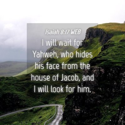 Picture 04 - Isaiah 8:17 WEB - I will wait for Yahweh, who hides his face from - Bible Verse Picture