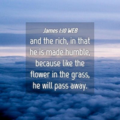 Picture 04 - James 1:10 WEB - and the rich, in that he is made humble, because - Bible Verse Picture