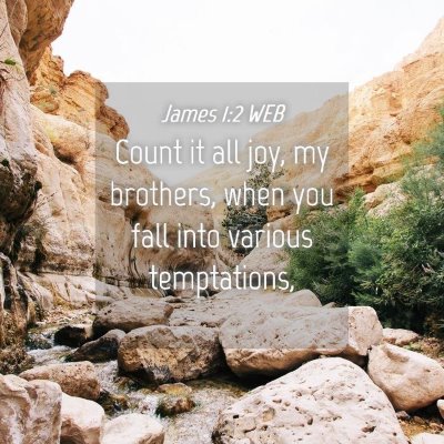 Picture 04 - James 1:2 WEB - Count it all joy, my brothers, when you fall into - Bible Verse Picture