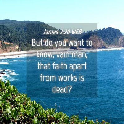 Picture 04 - James 2:20 WEB - But do you want to know, vain man, that faith - Bible Verse Picture