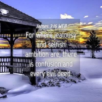 Picture 04 - James 3:16 WEB - For where jealousy and selfish ambition are, - Bible Verse Picture