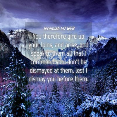 Picture 04 - Jeremiah 1:17 WEB - You therefore gird up your loins, and arise, and - Bible Verse Picture
