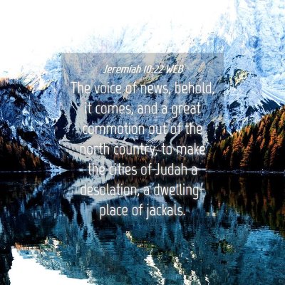Picture 04 - Jeremiah 10:22 WEB - The voice of news, behold, it comes, and a great - Bible Verse Picture