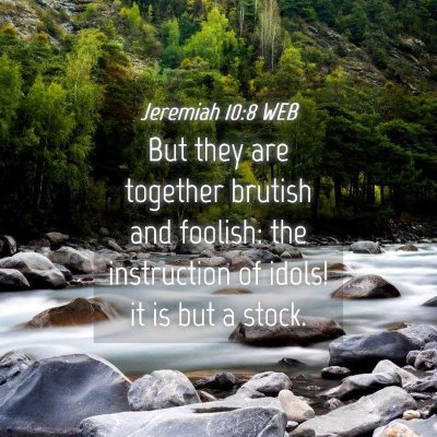 Picture 04 - Jeremiah 10:8 WEB - But they are together brutish and foolish: the - Bible Verse Picture