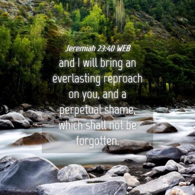 Picture 04 - Jeremiah 23:40 WEB - and I will bring an everlasting reproach on you, - Bible Verse Picture