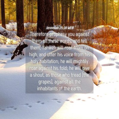 Picture 04 - Jeremiah 25:30 WEB - Therefore prophesy you against them all these - Bible Verse Picture