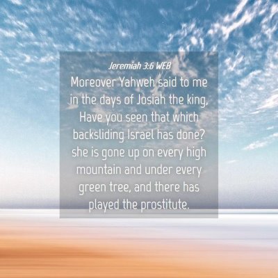 Picture 04 - Jeremiah 3:6 WEB - Moreover Yahweh said to me in the days of Josiah - Bible Verse Picture