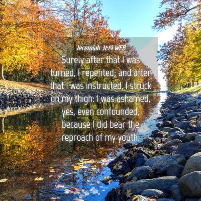 Picture 04 - Jeremiah 31:19 WEB - Surely after that I was turned, I repented; and - Bible Verse Picture