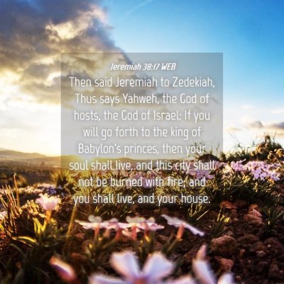 Picture 04 - Jeremiah 38:17 WEB - Then said Jeremiah to Zedekiah, Thus says Yahweh, - Bible Verse Picture