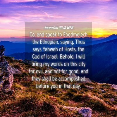 Picture 04 - Jeremiah 39:16 WEB - Go, and speak to Ebedmelech the Ethiopian, - Bible Verse Picture