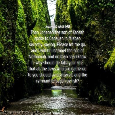 Picture 04 - Jeremiah 40:15 WEB - Then Johanan the son of Kareah spoke to Gedaliah - Bible Verse Picture