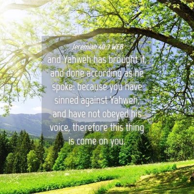 Picture 04 - Jeremiah 40:3 WEB - and Yahweh has brought it, and done according as - Bible Verse Picture