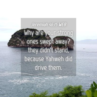 Picture 04 - Jeremiah 46:15 WEB - Why are your strong ones swept away? they didn't - Bible Verse Picture