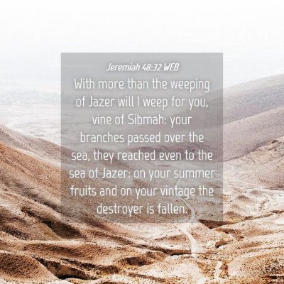 Picture 04 - Jeremiah 48:32 WEB - With more than the weeping of Jazer will I weep - Bible Verse Picture