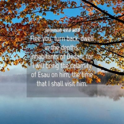 Picture 04 - Jeremiah 49:8 WEB - Flee you, turn back, dwell in the depths, - Bible Verse Picture