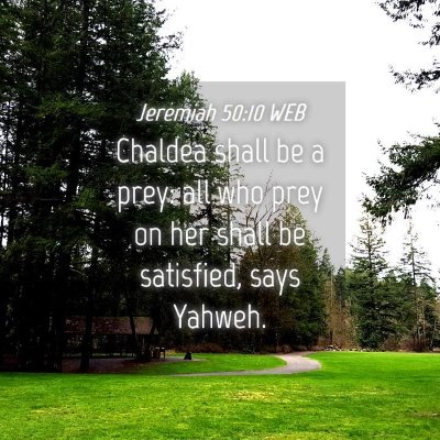 Picture 04 - Jeremiah 50:10 WEB - Chaldea shall be a prey: all who prey on her - Bible Verse Picture