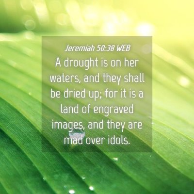 Picture 04 - Jeremiah 50:38 WEB - A drought is on her waters, and they shall be - Bible Verse Picture