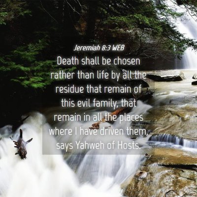 Picture 04 - Jeremiah 8:3 WEB - Death shall be chosen rather than life by all the - Bible Verse Picture