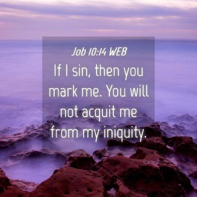 Picture 04 - Job 10:14 WEB - If I sin, then you mark me. You will not acquit - Bible Verse Picture