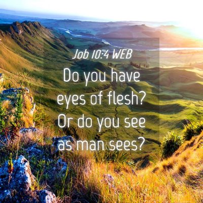 Picture 04 - Job 10:4 WEB - Do you have eyes of flesh? Or do you see as man - Bible Verse Picture